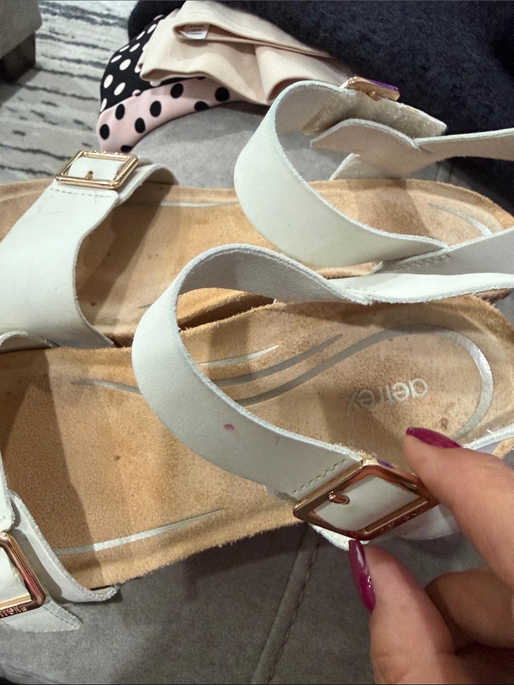 AETREX women's lexa wedge sandal in ivory 7.5 - Picture 7 of 7